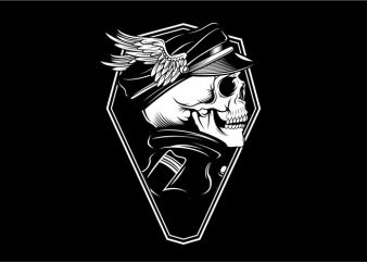 Skull Captan Army print ready shirt design