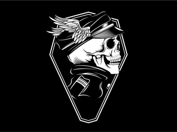 Skull captan army print ready shirt design