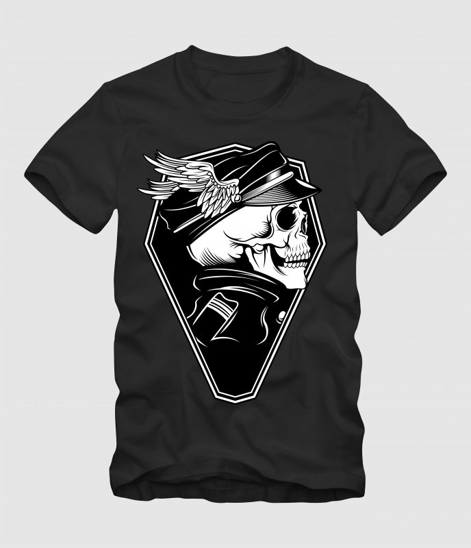 Skull Captan Army t shirt designs for merch teespring and printful