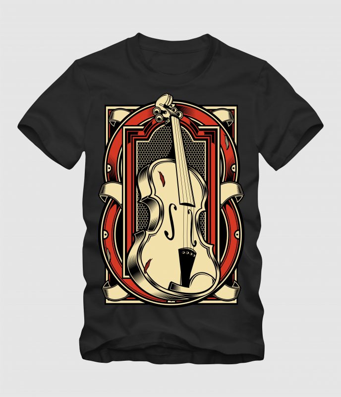 The Violin t shirt designs for merch teespring and printful