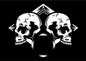 Duo Skull tshirt design for sale