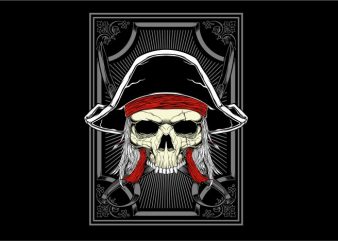 Captain Pirates tshirt design vector