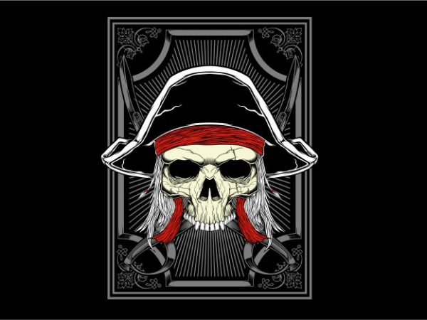 Captain pirates tshirt design vector