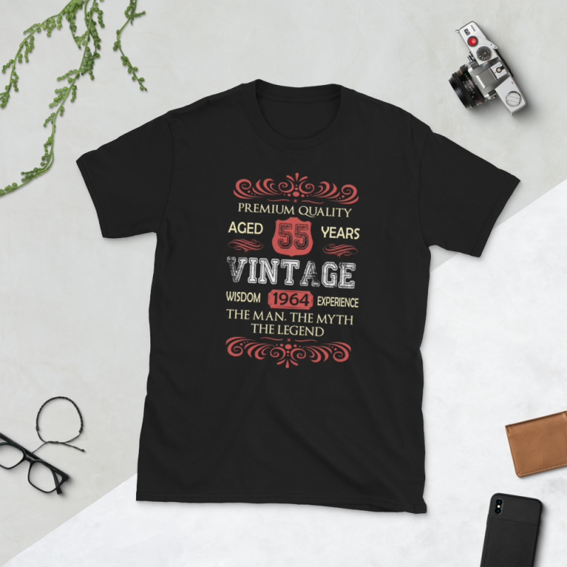 Birthday Tshirt Design – Age Month and Birth Year – 1964 55 Years Awesome t shirt designs for printful