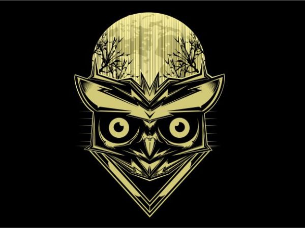 Owl in the night t shirt design png