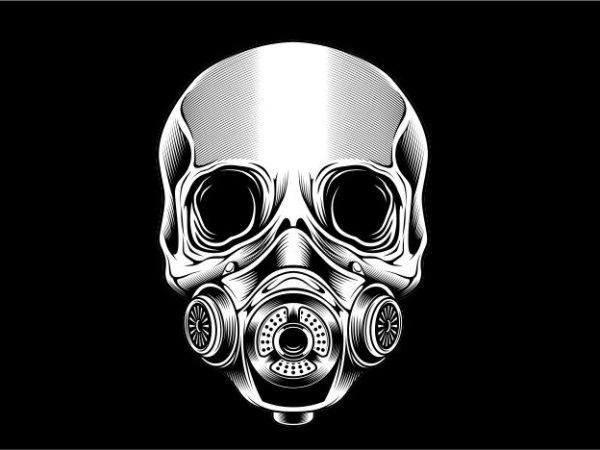 Skull with mask print ready shirt design