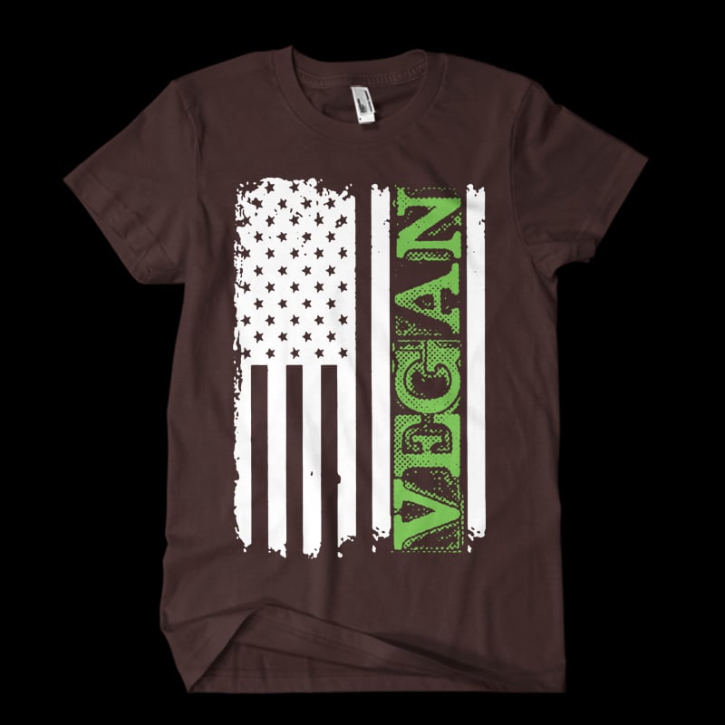 Usa Flag Vegan t shirt design png
