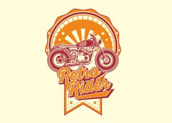 Retro Rider vector t shirt design artwork