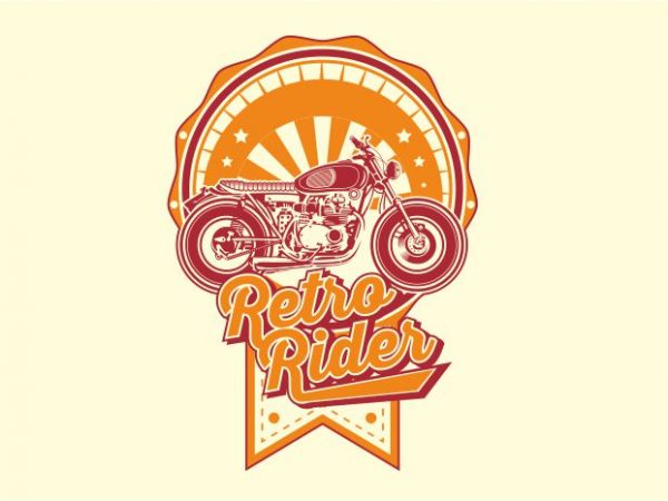 Retro rider vector t shirt design artwork