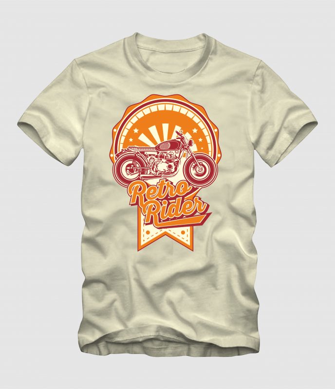 Retro Rider vector t shirt design artwork - Buy t-shirt designs