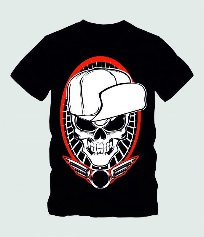 Skull wit Hat Hardcore buy tshirt design