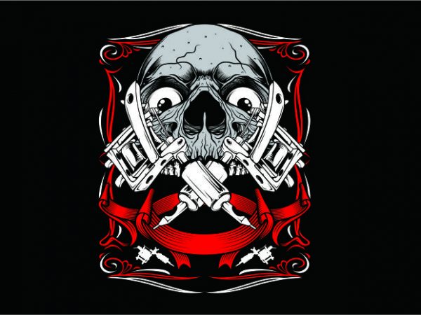 Skull art tattoo print ready shirt design