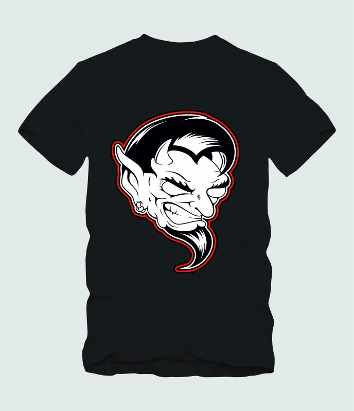 Evil Black White t shirt designs for teespring