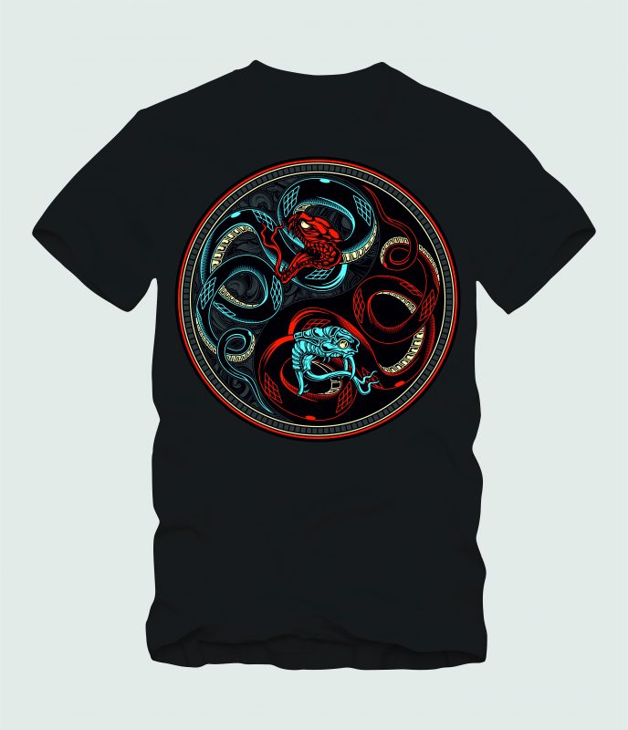 Snake Yin & Yang t shirt designs for teespring