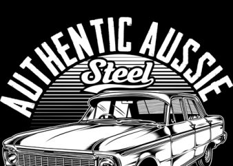 authentic aussie steel t shirt vector