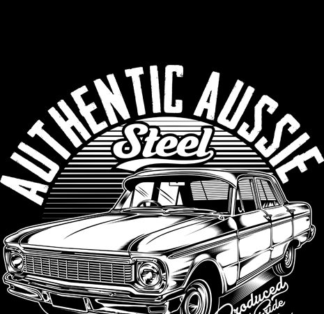 Authentic aussie steel t shirt vector