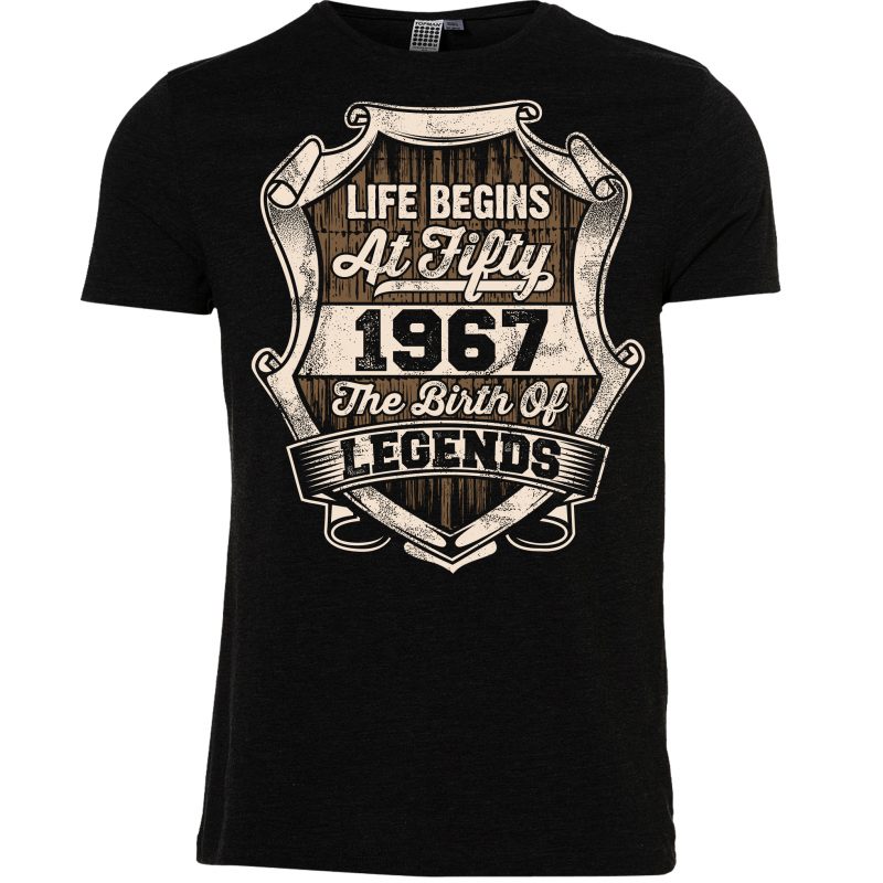 Life Begins At Fifty t shirt designs for printify