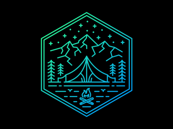 Adventure camp tshirt design vector