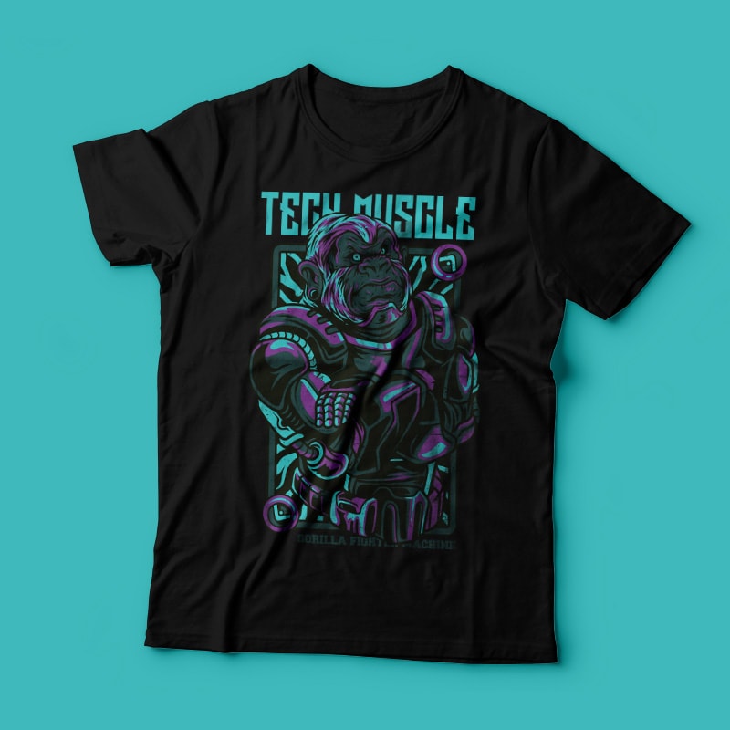 Tech Muscle T-Shirt Design buy tshirt design