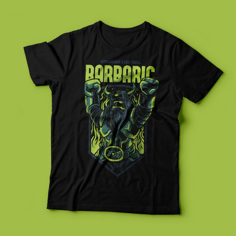 Barbaric Robot T-Shirt Design t shirt designs for printful
