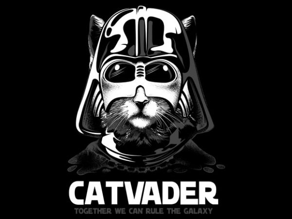 Catvader tshirt design vector