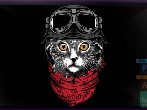 Cat cute vector t shirt design for download