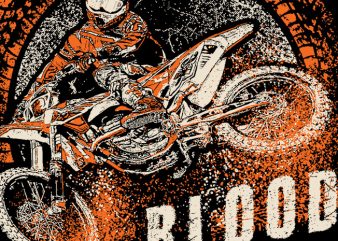 Dirtbike Blood vector t-shirt design template