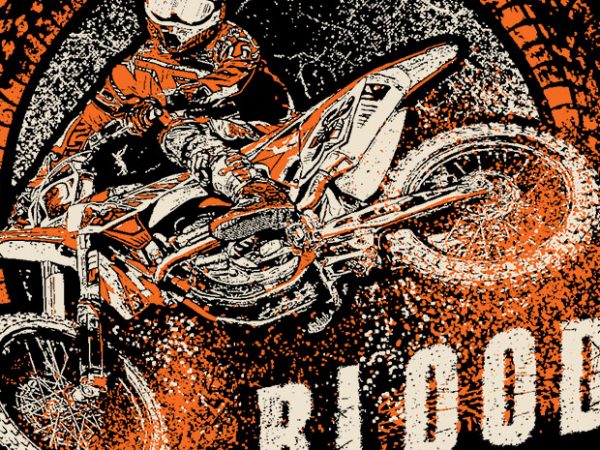 Dirtbike blood vector t-shirt design template