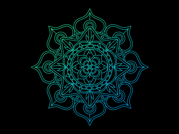 Flowers mandala vector shirt design