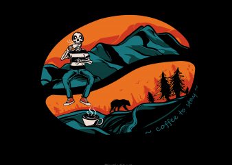 Forest Coffee print ready vector t shirt design