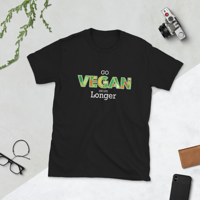 Vegan png – Go Vegan and Live Longer t shirt design graphic