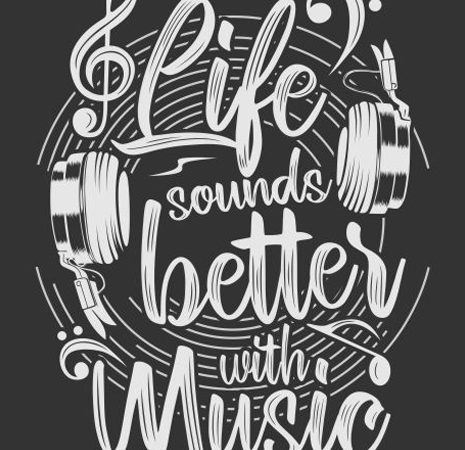 Life better with music tshirt design template