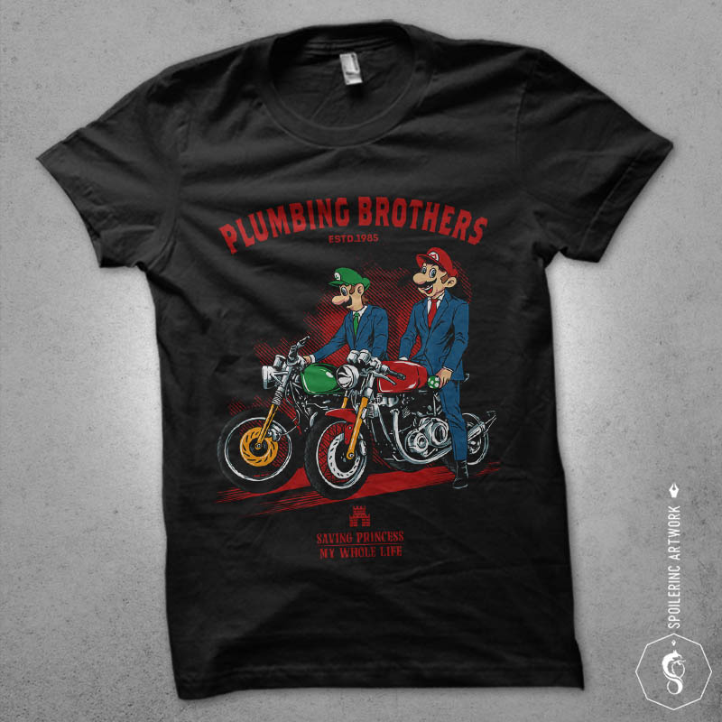 plumbing brothers Graphic t-shirt design t shirt designs for teespring
