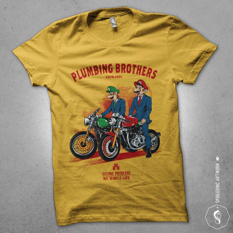 plumbing brothers Graphic t-shirt design t shirt designs for teespring