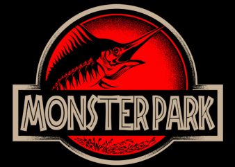 Monster Park vector t-shirt design template