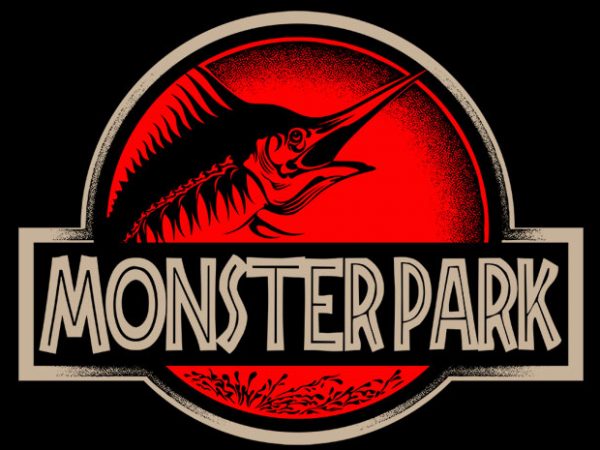 Monster park vector t-shirt design template