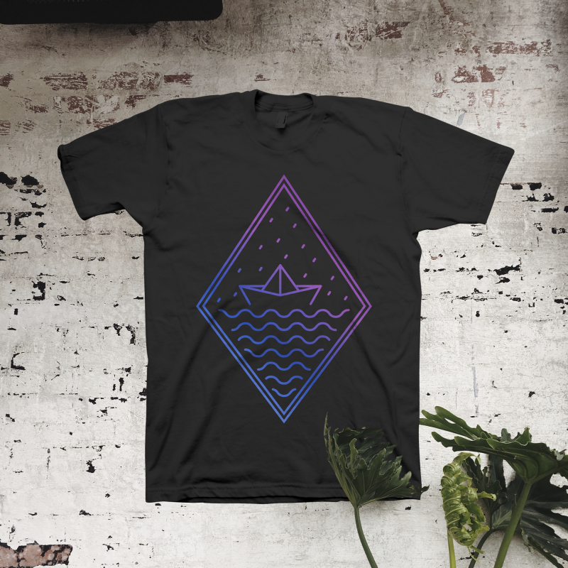 Paper Boat t shirt designs for merch teespring and printful