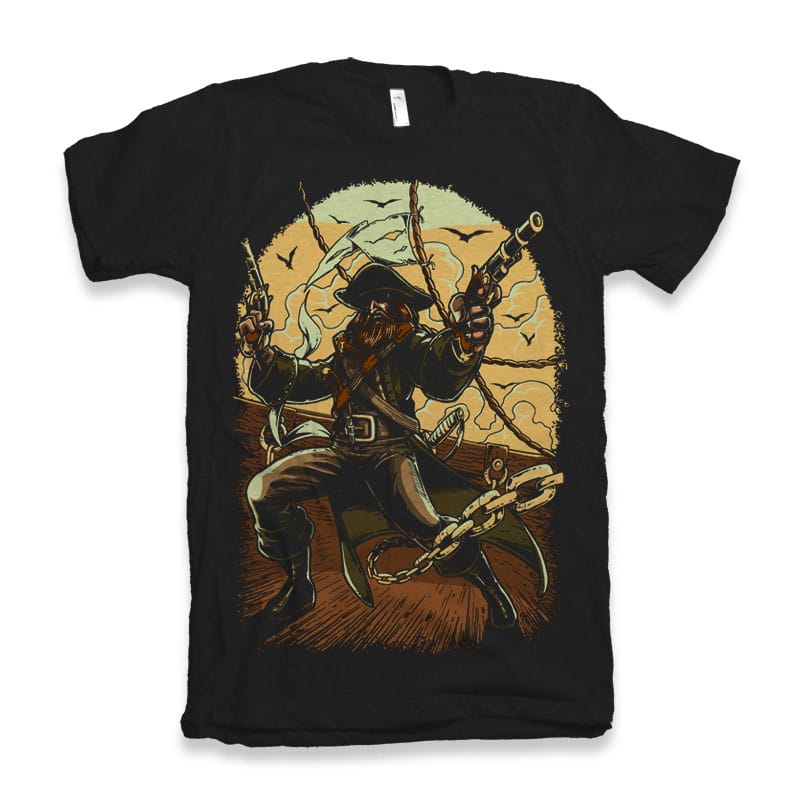 Pirate Colored Version t shirt designs for print on demand