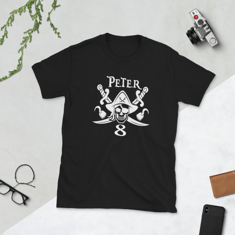 Custom Name Age Birthday Pirate – Editable psd file tshirt designs for merch by amazon