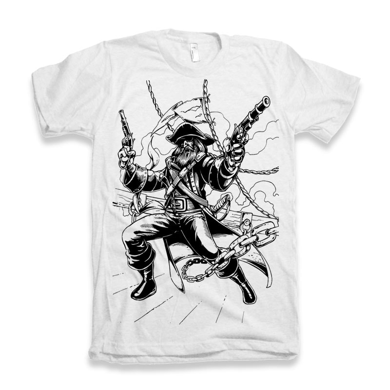 Pirate t shirt designs for print on demand