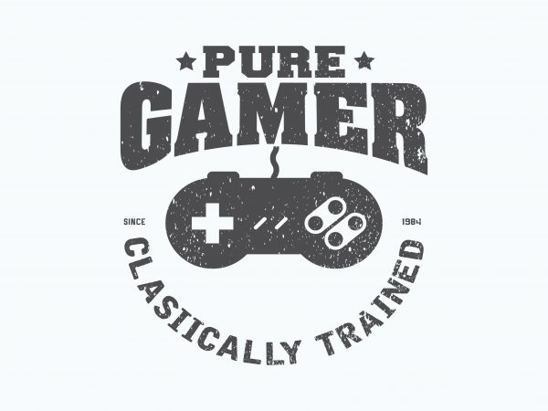 Pure Gamer t shirt illustration Pure Gamer t shirt illustration
