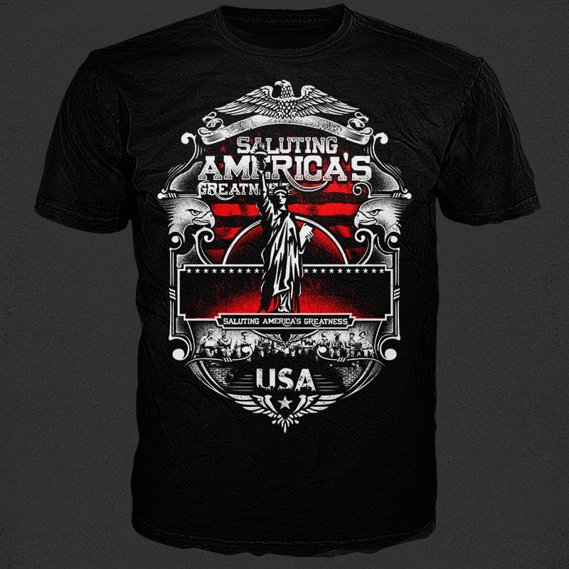 Saluting Americas greatness tshirt designs for merch by amazon