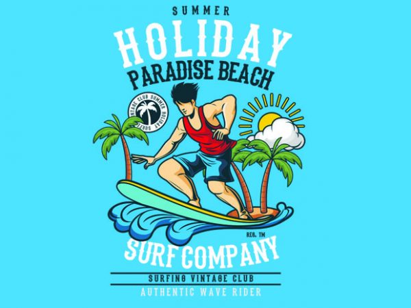 Summer holiday vector t-shirt design