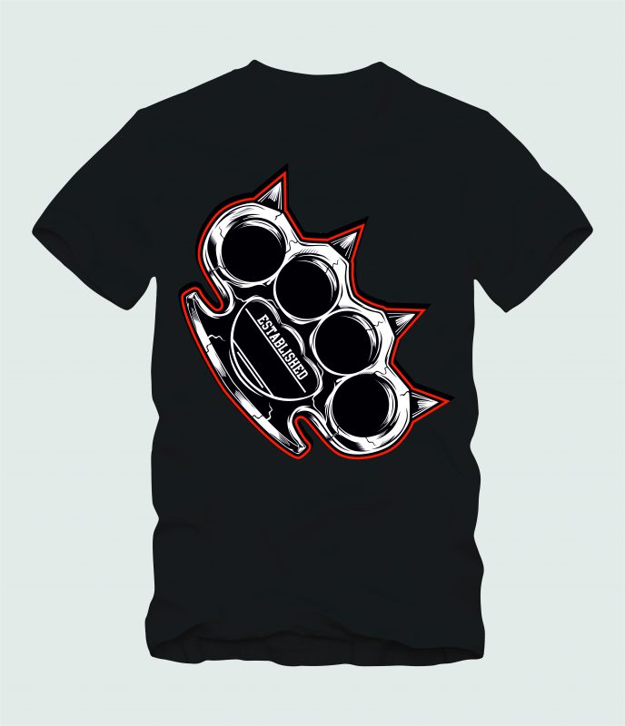 KNUCKLE RED t shirt designs for sale