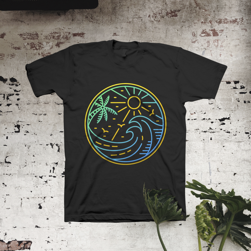 Waves in Summer t-shirt designs for merch by amazon