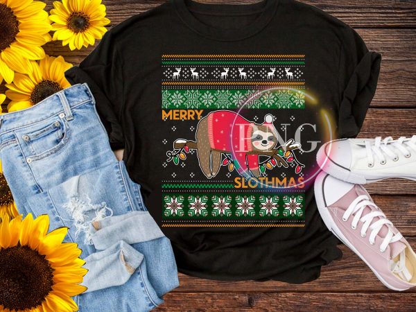 Merry Slothmas – Lazy Sloth Merry Christmas T shirt Design Merry Slothmas – Lazy Sloth Merry Christmas T shirt Design