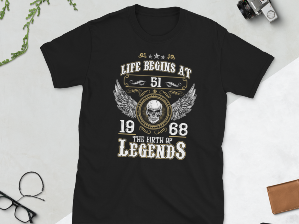 Birthday tshirt design – age month and birth year – 1968 51 years awesome