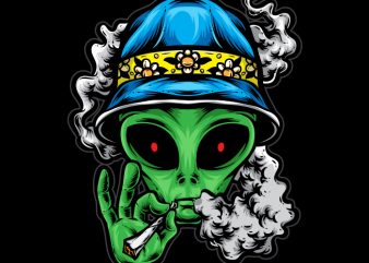 Chill alien vector t-shirt design for commercial use