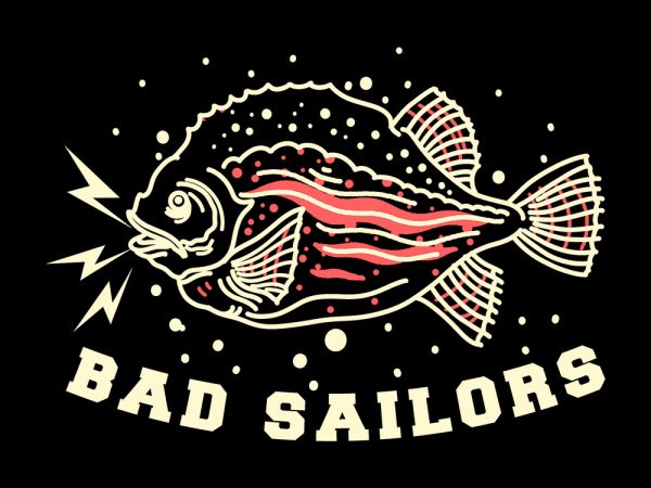 Bad fish tshirt design