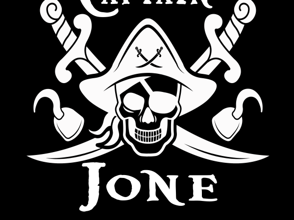 Pirate name – editable psd file print ready t shirt design